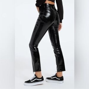 Good American Good Classic Faux Black Leather Pants Size 14 / 32